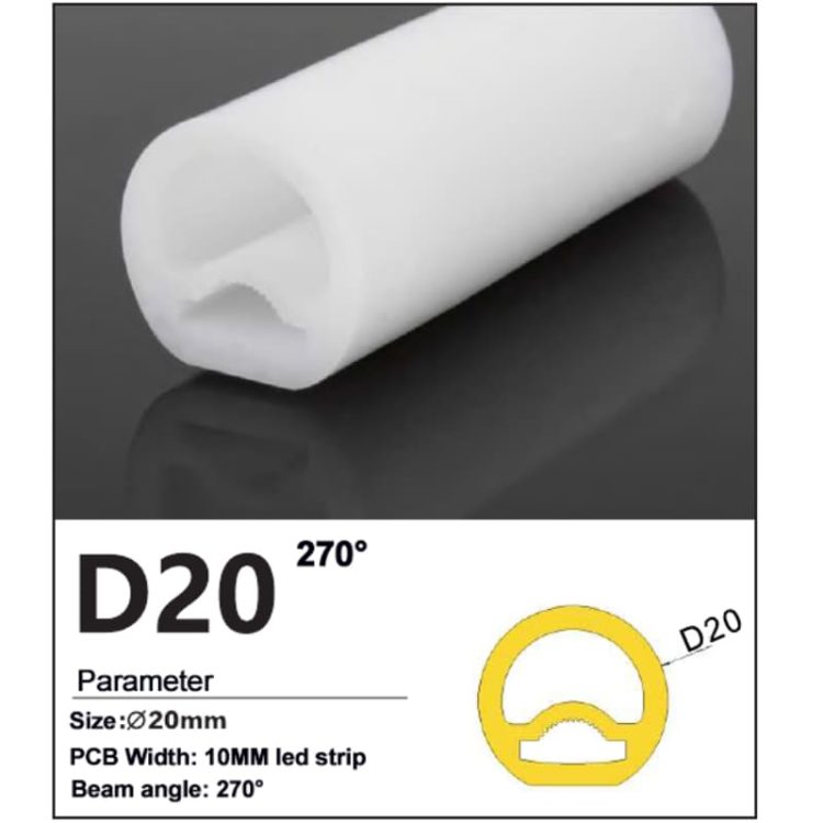 270 degree Round silicone led strip tube - Dia20mm