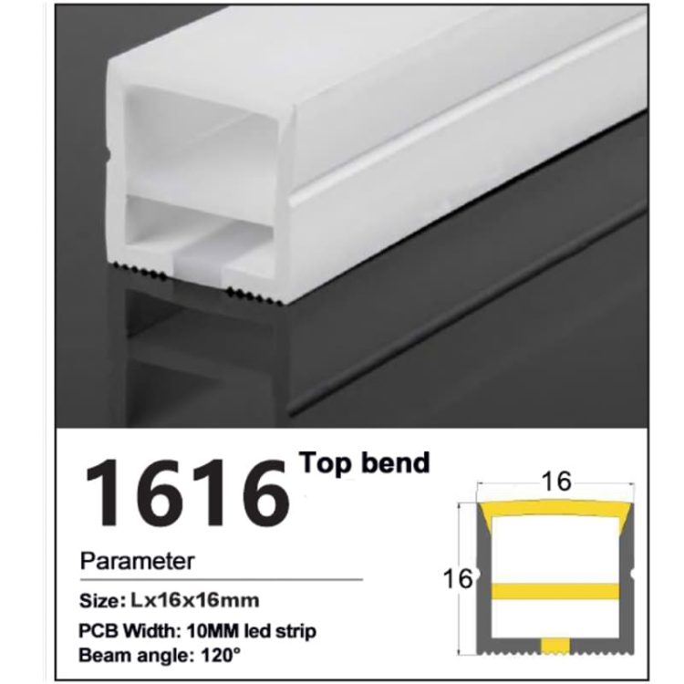 New Silicone LED Strip channel Top Bend 16*16mm