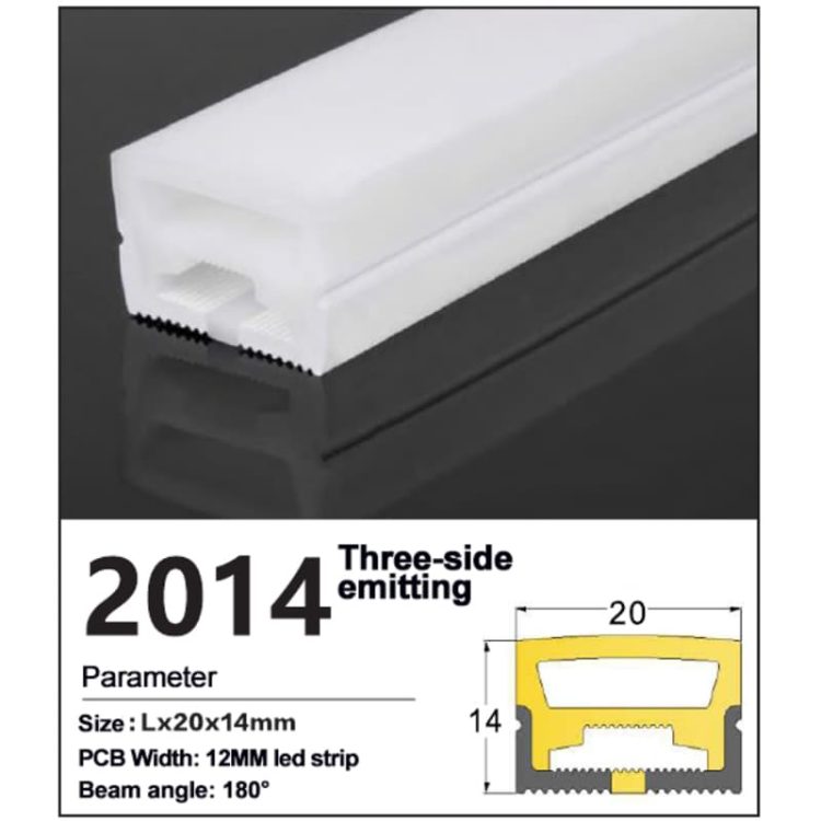 3 Sides Top view Silicone LED channel 20*14mm
