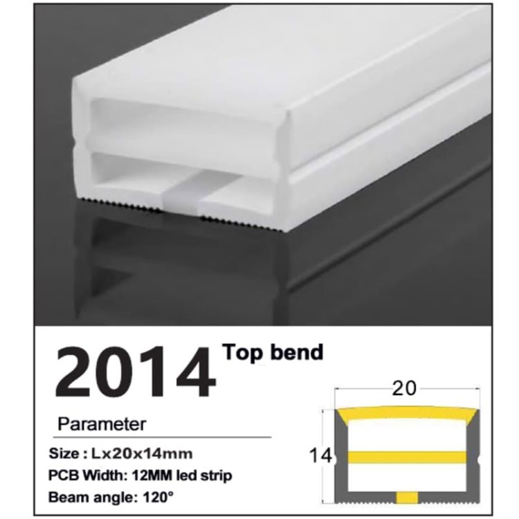 Top Bend Silicone LED Profile 20*14mm