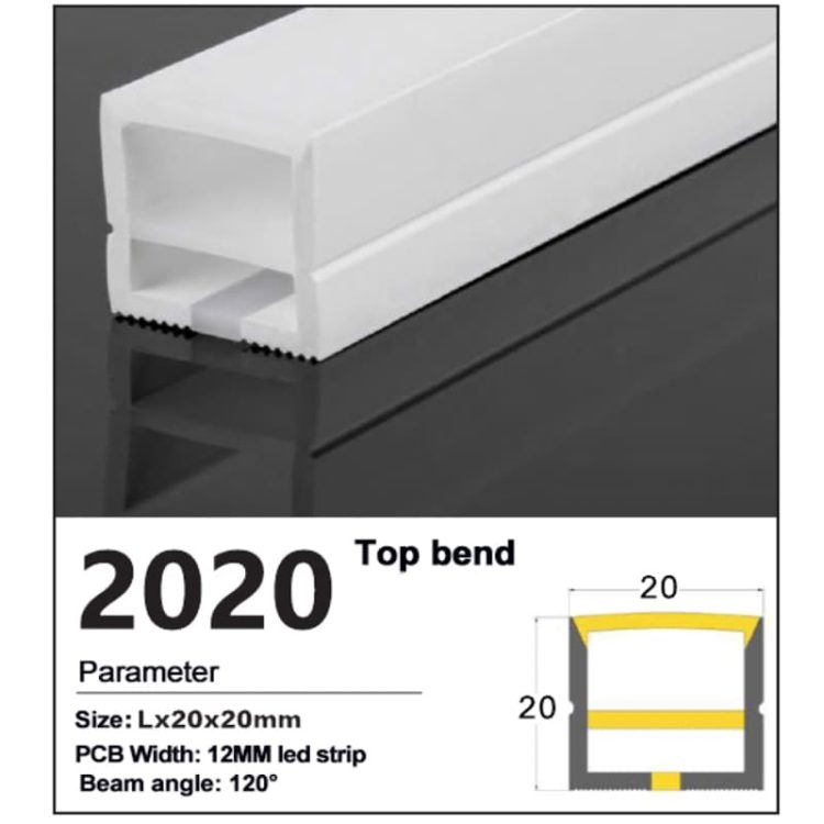 Silicone LED Strip channel Top Bend 20*20mm