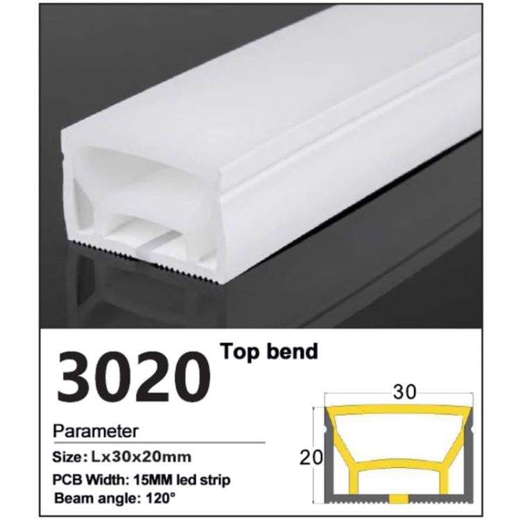 Silicone LED Strip channel - Top view 30*20mm