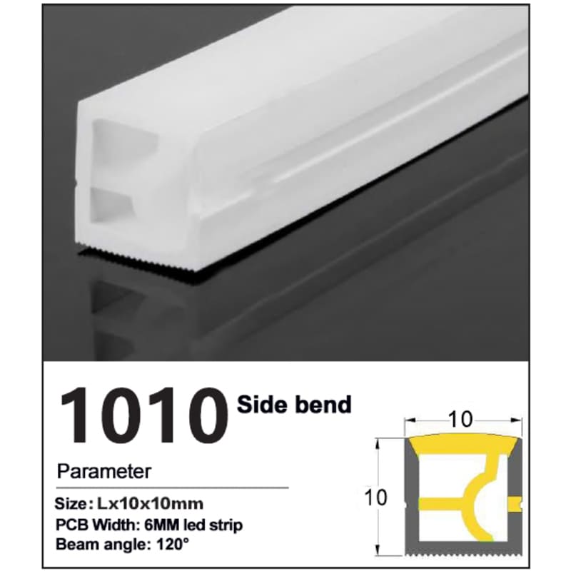 New Side bend LED Silicone Tube 10*10mm 1 Side bend LED Silicone Tube 10*10mm