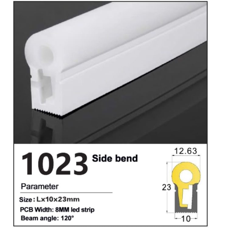 Dome Side bend Silicone led strip tube 10*23mm