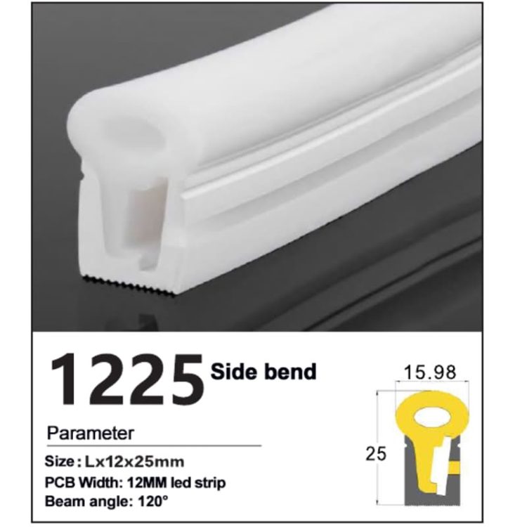 Dome Side bend Silicone led strip channel 12*25mm