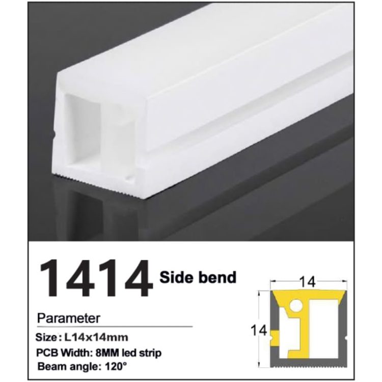 Side bend LED Silicone Tube 14*14mm