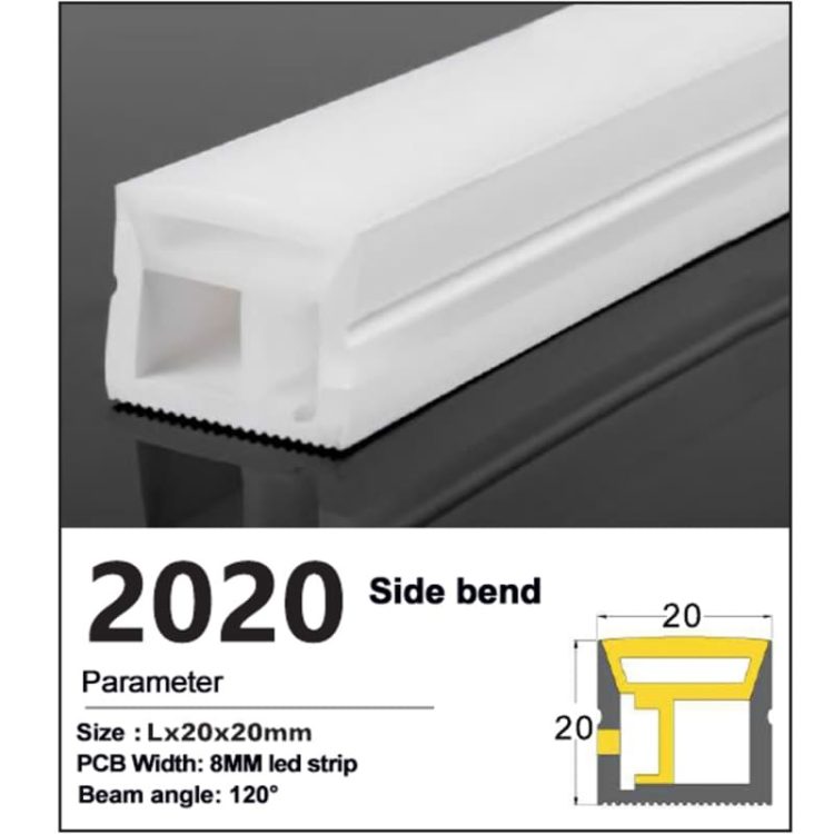 Side bend LED Strip Silicone channel 20*20mm