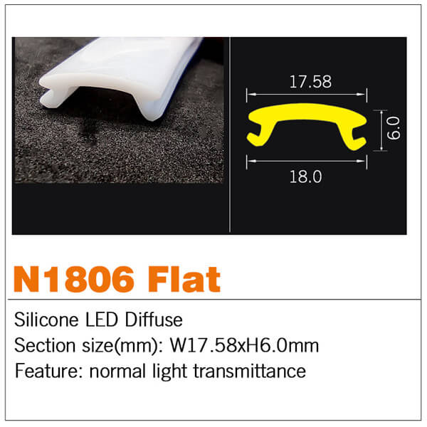 LED Silicone Diffuse for aluminum profile