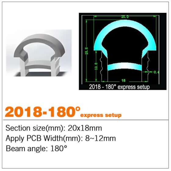 Dome Recessed Silicone Cover for led strip