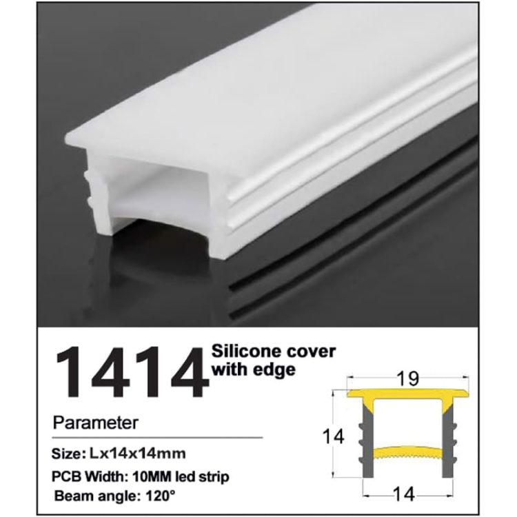 Recessed led strip light Silicone Cover 14*14mm