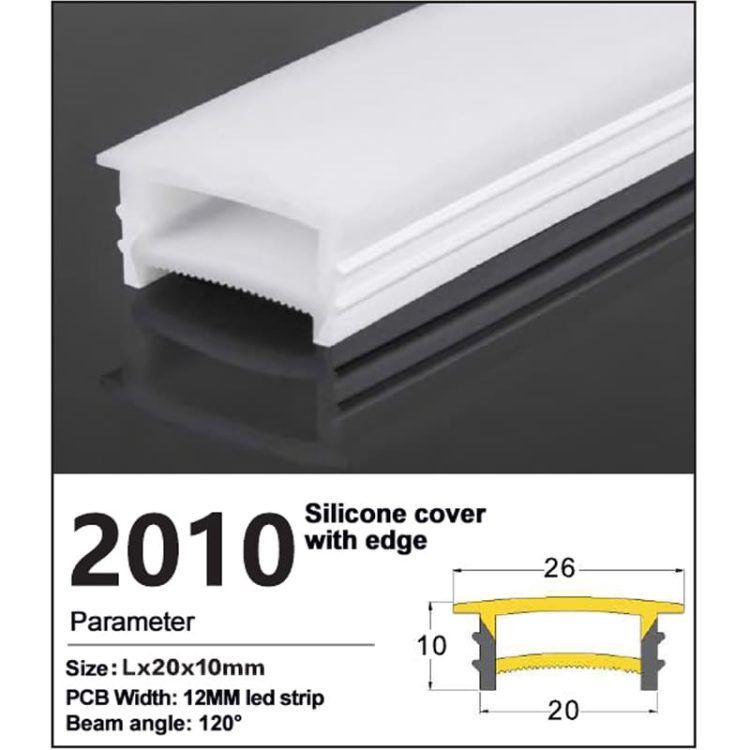 Silicone led strip Cover with edge 20*10mm