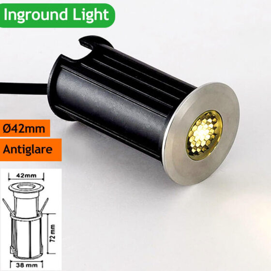 LED inground light Antiglare Dia42mm