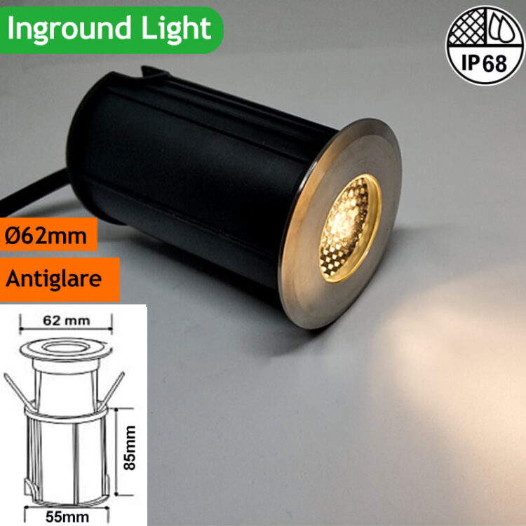 LED inground light Antiglare Dia62mm