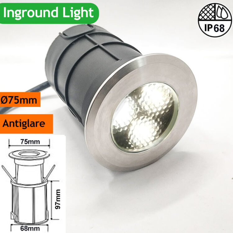 LED inground light Antiglare Dia75mm