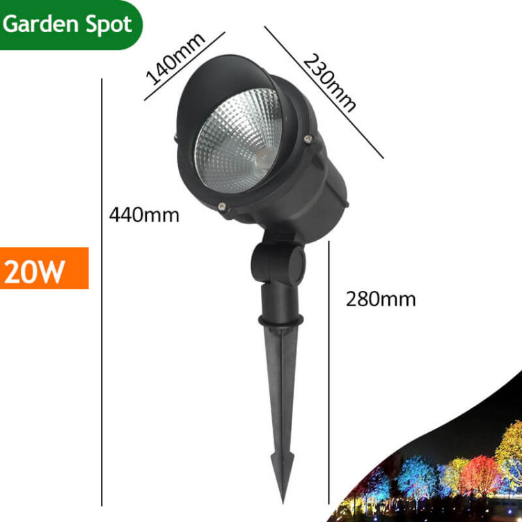 Garden Led Spike Spot Light 20W Dia140mm