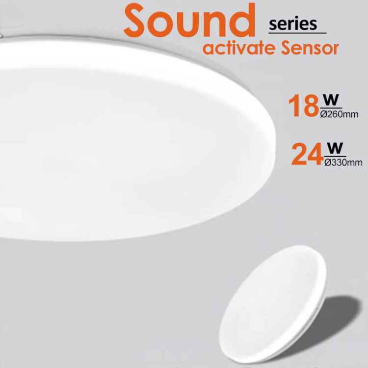 Sound activate Sensor LED Ceiling lamps - 18W 24W- Flush mount