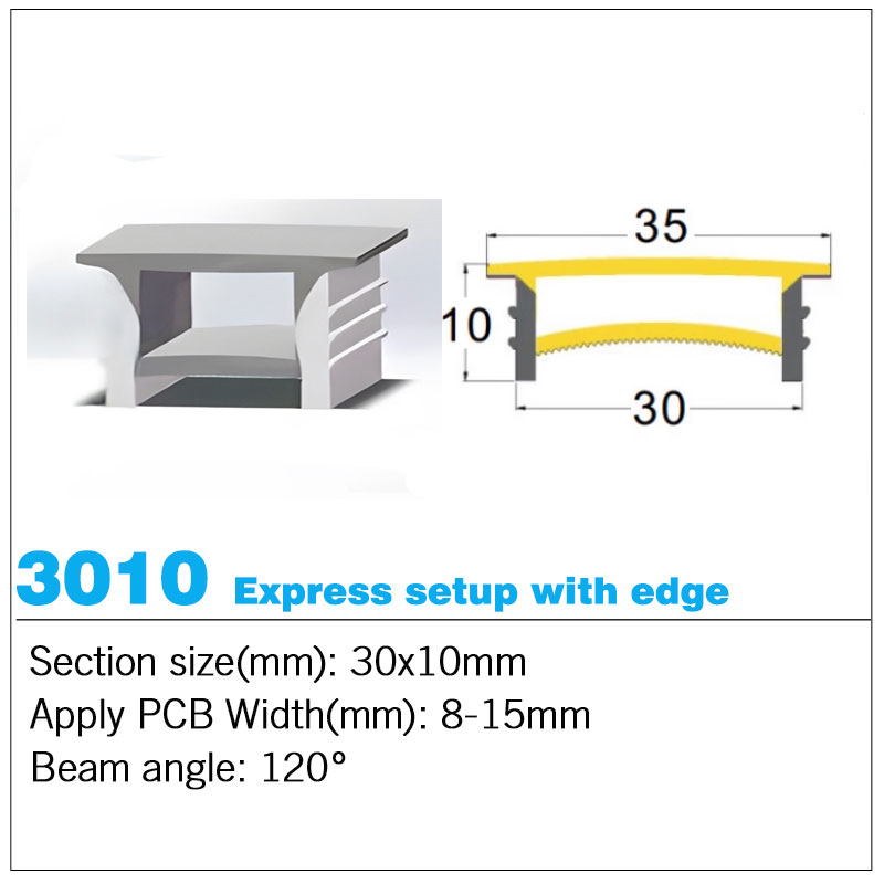 New Recessed led strip Silicone Cover 30*10mm - Express setup - Flexible led silicone cover 1 Recessed led strip Silicone Cover 30*10mm