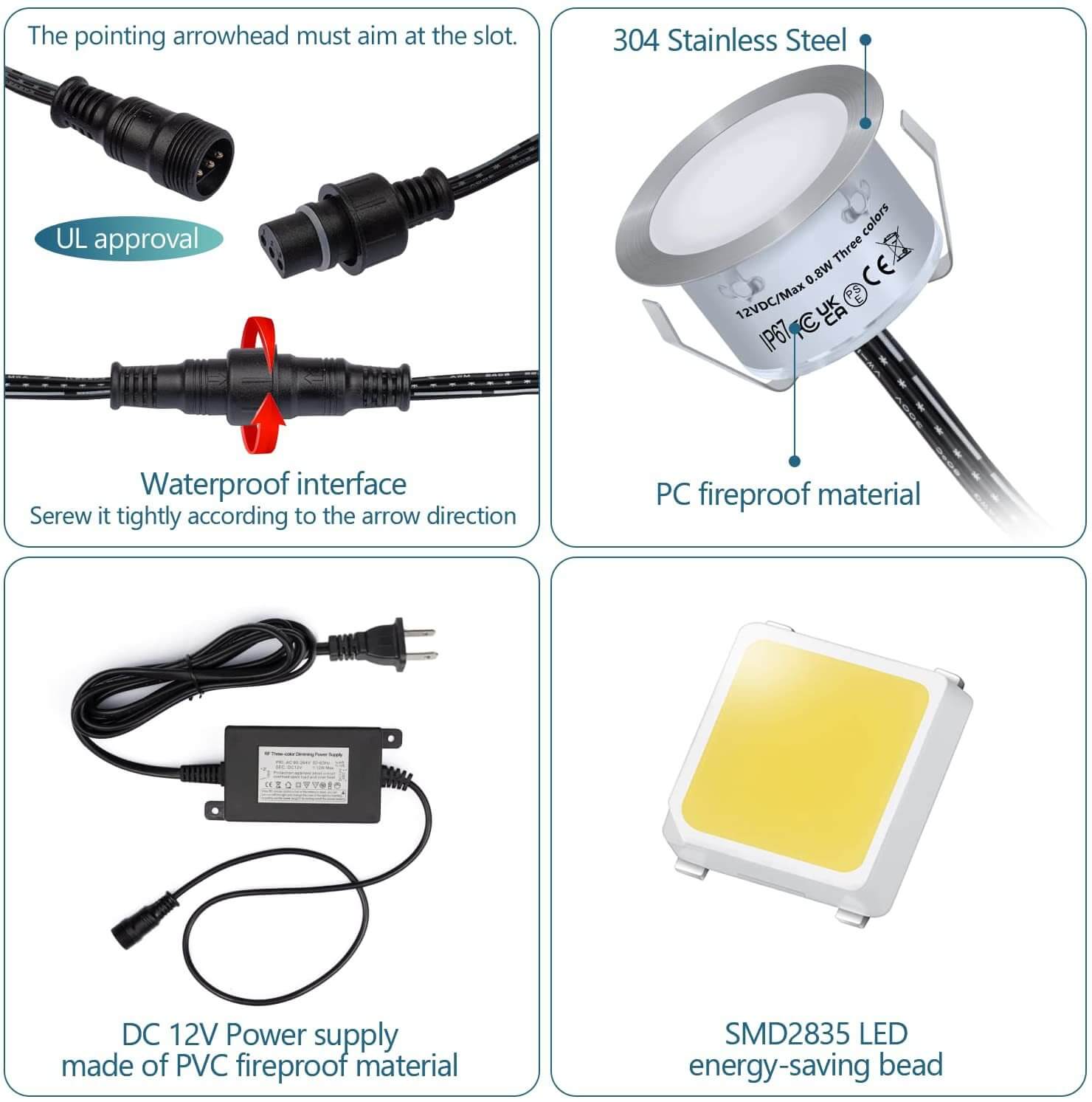 New Complete Kit LED deck lights of 10PCS CCT Tunable 4 New Complete Kit LED deck lights of 10PCS CCT Tunable - Image 4