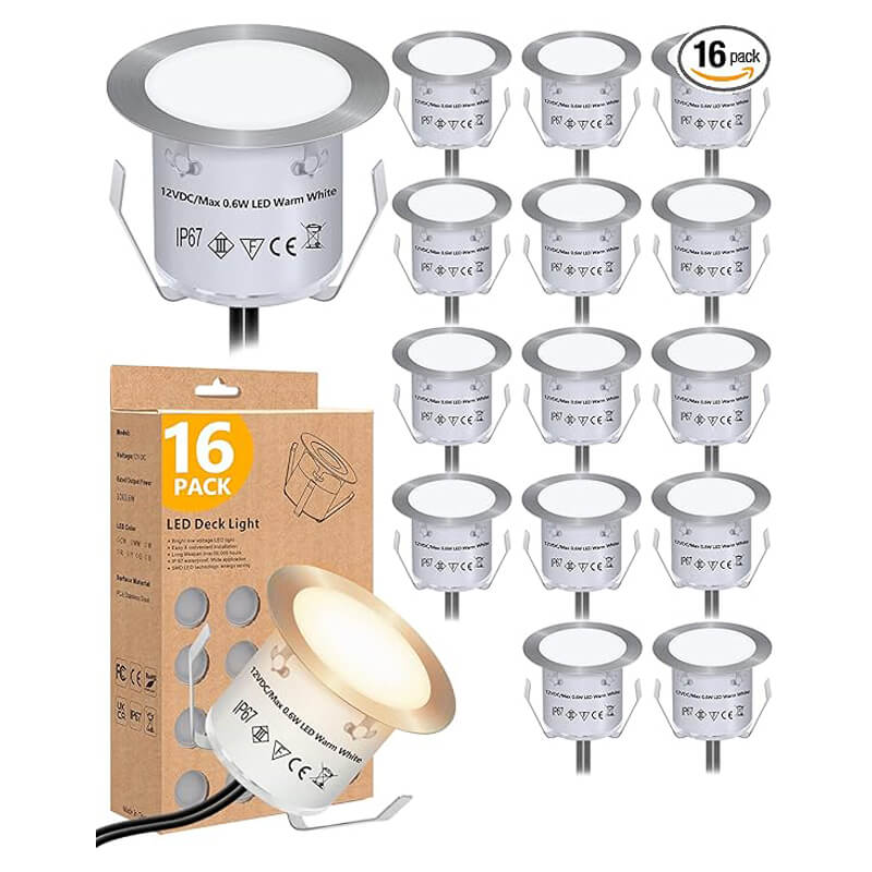 New Complete Kit 16pcs of LED deck lights Single color 1 Complete Kit LED deck lights of 16PCS