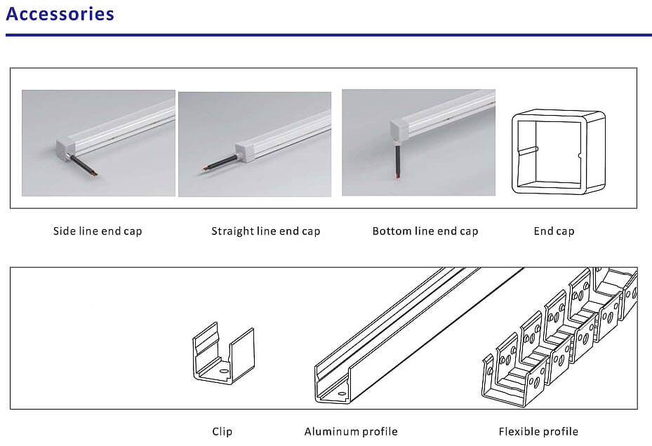 Silicone Neon LED Strip accessories
