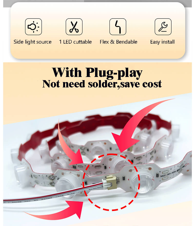 Zipzag LED Strip with Lens IP67 18D/M 20W/m 22mm 1LED CUT 12V plug-play 50mtr/Reel 6 Zipzag LED Strip with Lens IP67 18D/M 20W/m 22mm 1LED CUT 12V plug-play 50mtr/Reel - Image 6