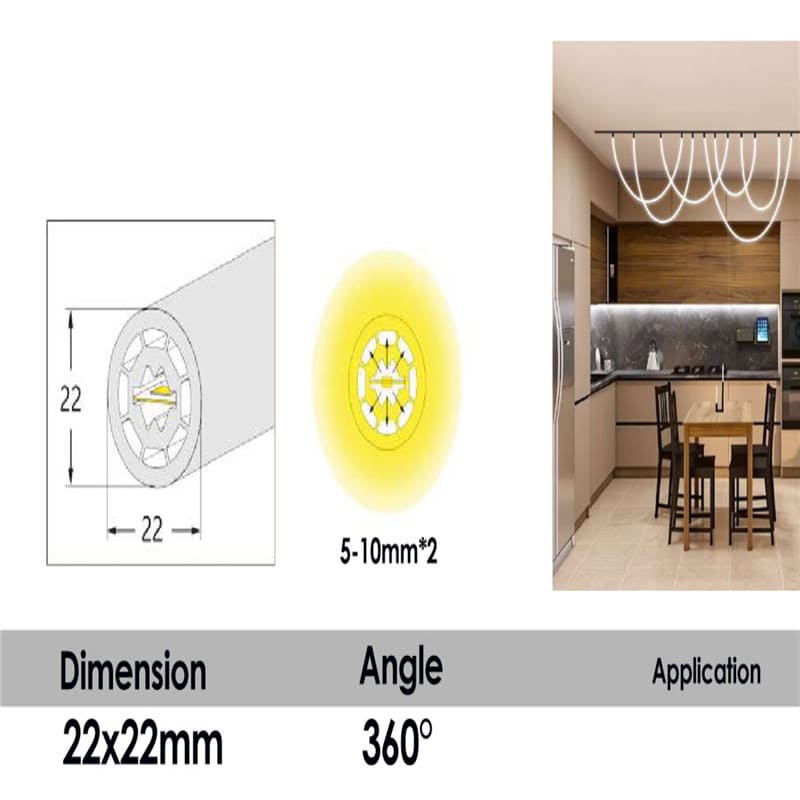 Dia22mm Round Silicone Neon LED Strip R2222 2 Dia22mm Round Silicone Neon LED Strip R2222 - Image 2