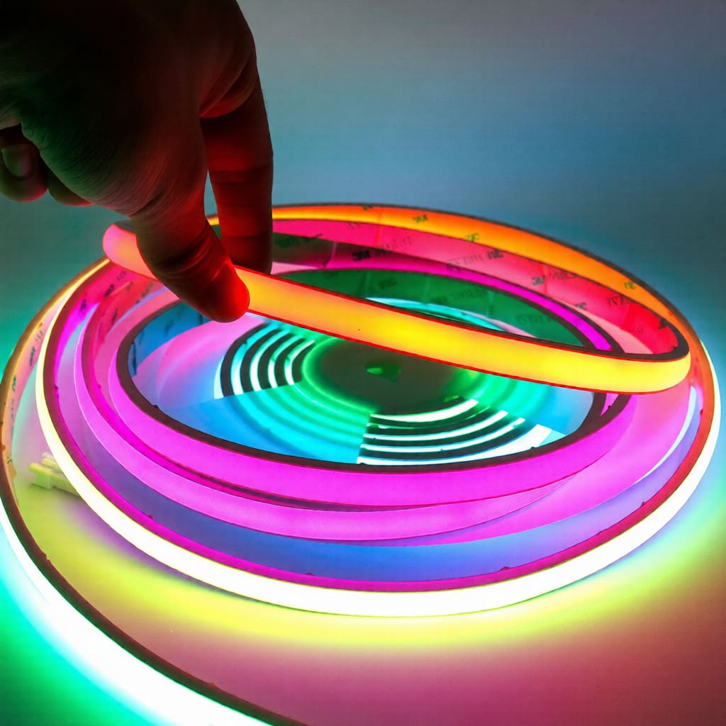 IP68 Digital RGB COB Flex neon Strip Waterproof IC WS2811 720D/m 24V 21W/m W12mm IP68-FOB24V720D-RGBIC 2 IP68 Digital RGB COB Flex neon Strip Waterproof IC WS2811 720D/m 24V 21W/m W12mm IP68-FOB24V720D-RGBIC - Image 2