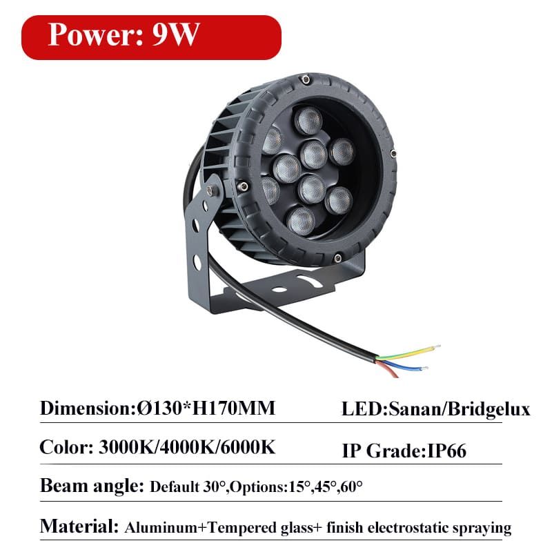 New Landscape Round LED Spotlight 9W Dia130mm 1 Landscape Round LED Spotlight 9W Dia130mm