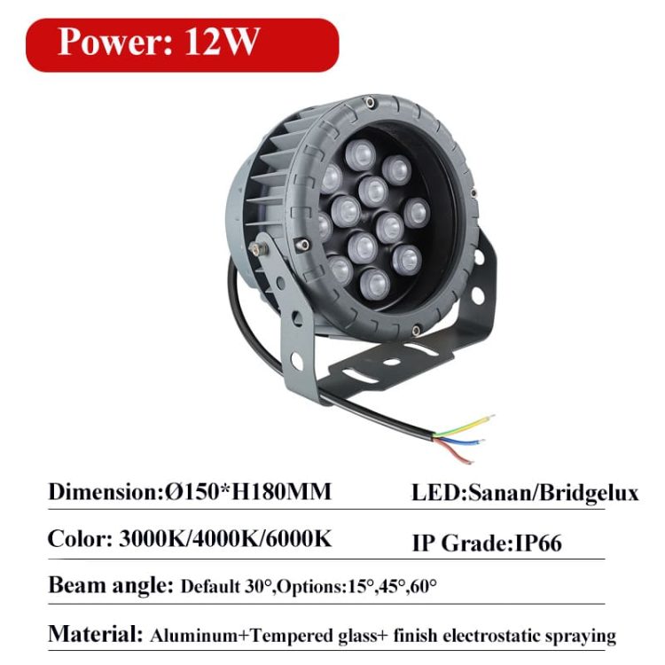 Landscape Round LED Spotlight 12W Dia150mm