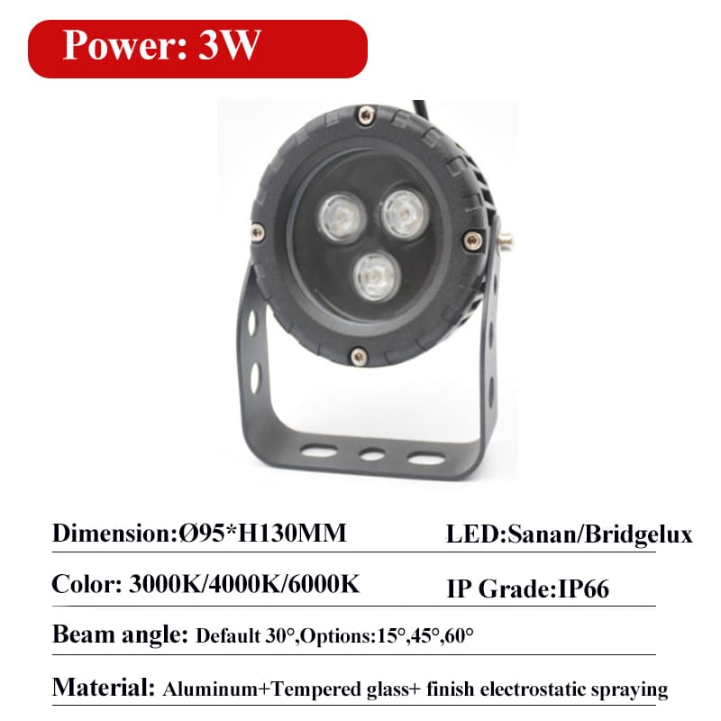 New Landscape Round LED Spotlight 3W Dia95mm 1 Round LED Spotlight 3W Dia95mm