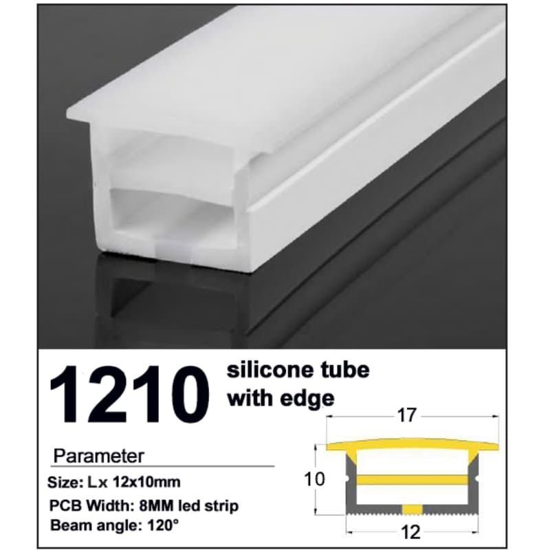 New Silicone LED Strip channelwith edge Top bend 12*10mm 1 Silicone LED Strip channelwith edge Top bend 12*10mm