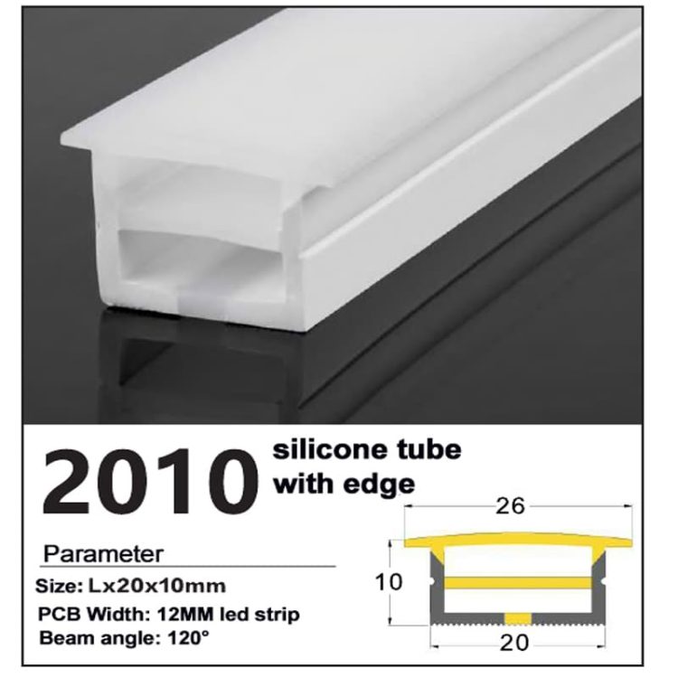Landscape Lighting - Flex Linear Lighting - Direct Factory prices 27 Silicone LED Strip channel with edge Top bend 20*10mm