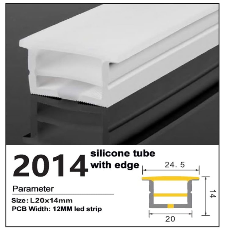 Landscape Lighting - Flex Linear Lighting - Direct Factory prices 25 Silicone LED Strip channel with edge Top bend 20*14mm