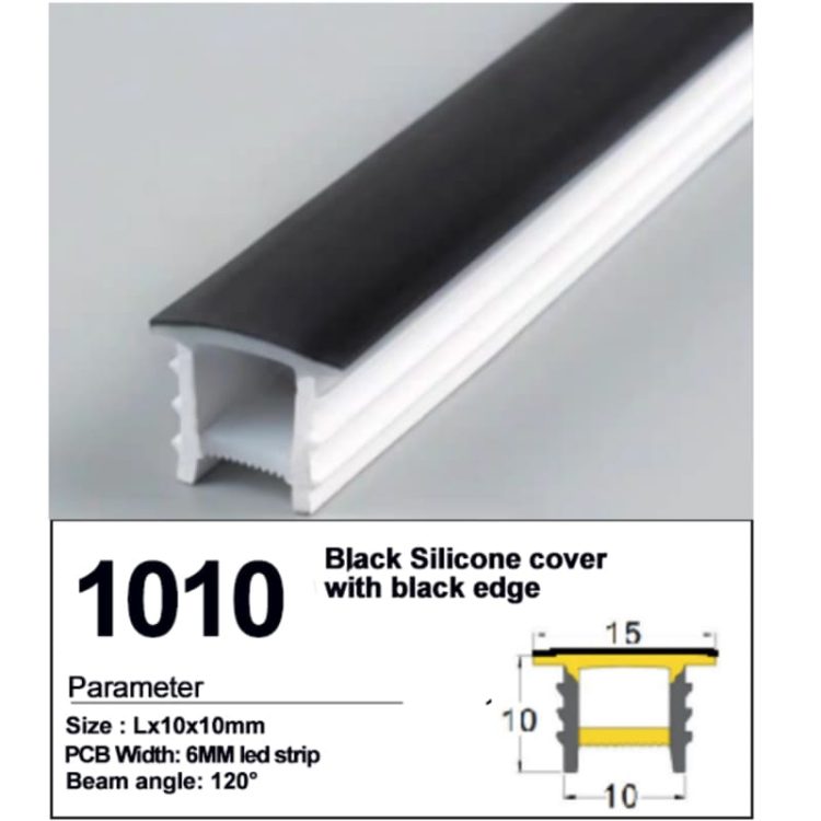 Recessed Black silicone cover with black Edge 10*10mm