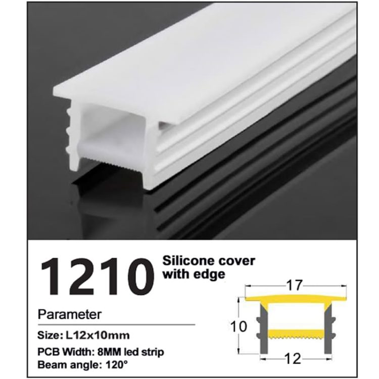 Recessed led strip silicone cover 12*10mm