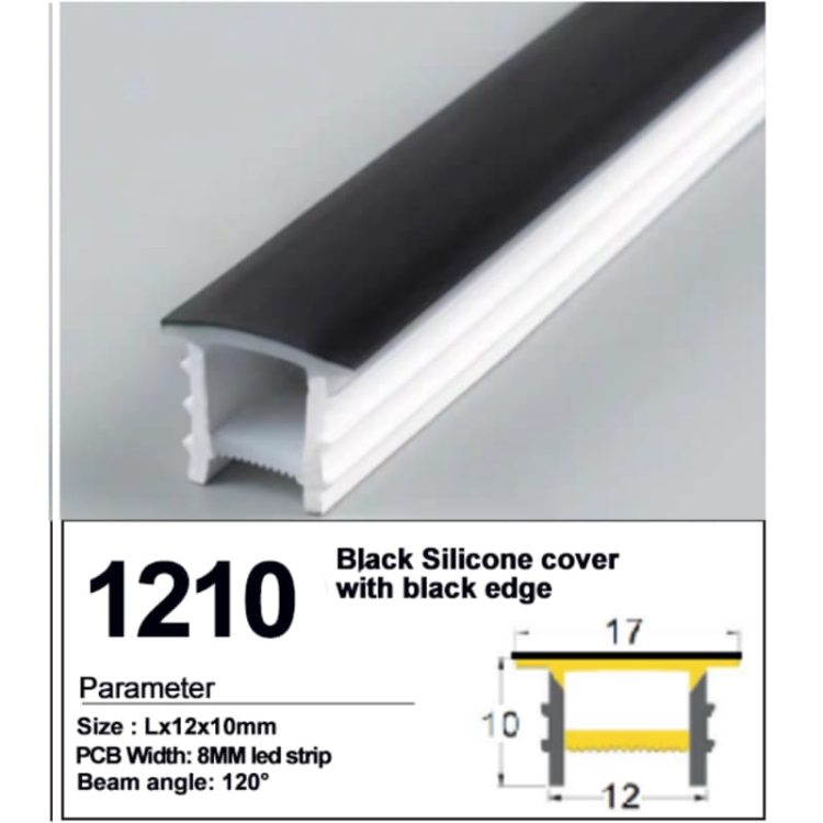 Recessed Black silicone cover with black Edge 12*10mm