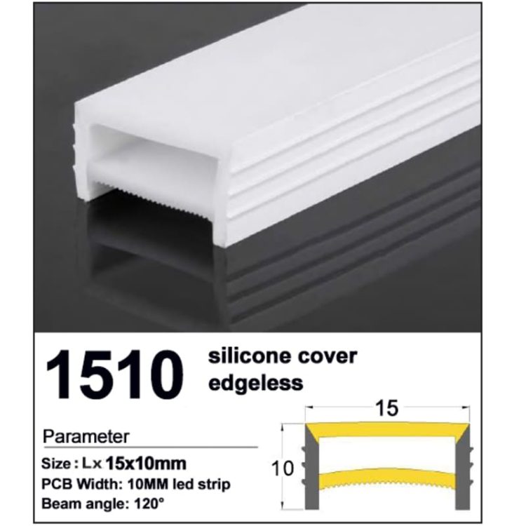 Recessed silicone cover edgeles 15*10mm