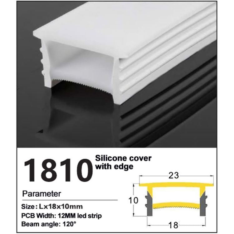 Silicone led strip Cover with edge 18*10mm