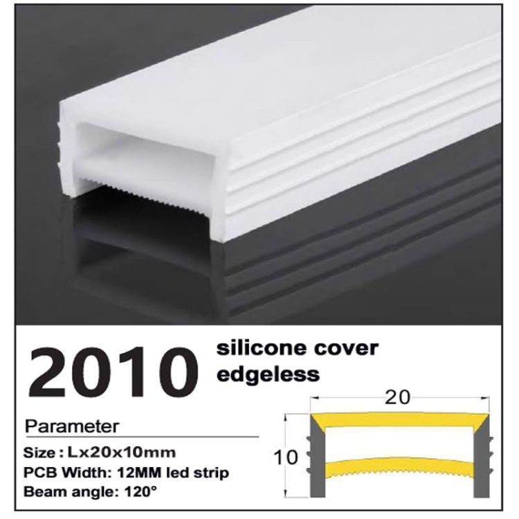 Recessed silicone cover edgeless 20*10mm