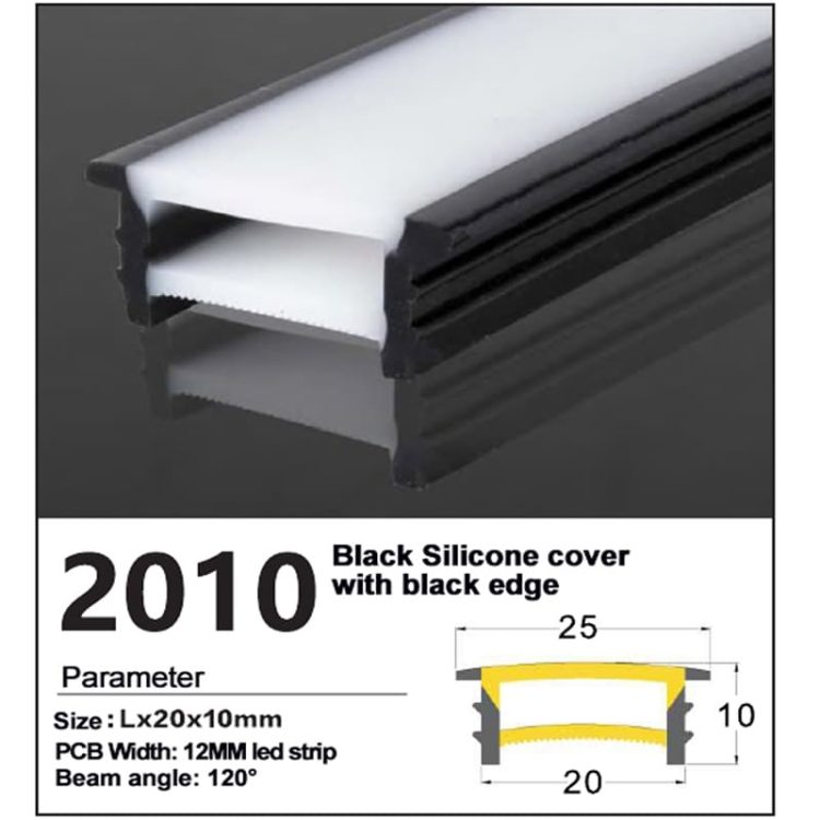 Recessed silicone cover with black Edge 20*10mm