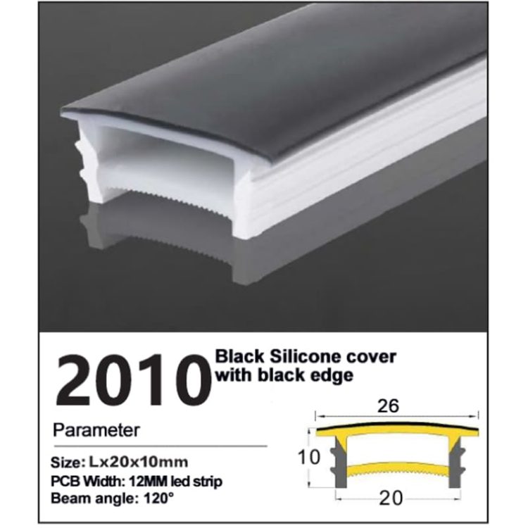 Recessed Black silicone cover with black Edge 20*10mm