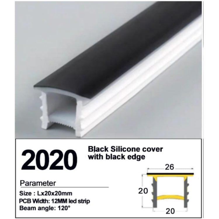 Recessed Black silicone cover with black Edge 20*20mm