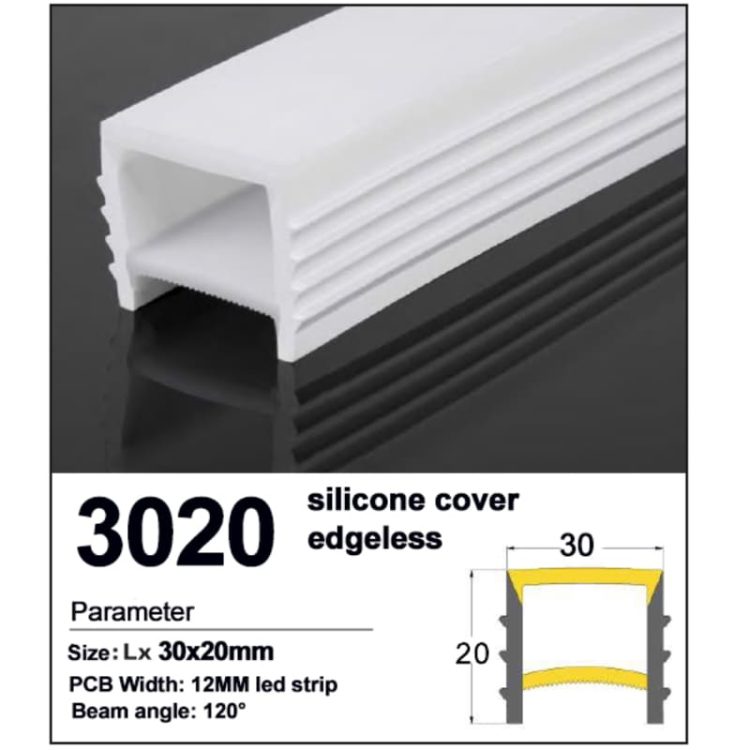 Recessed silicone cover edgeless 30*20mm