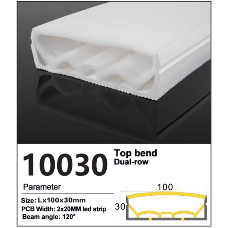 Double Row Silicone LED Strip Tube - Top view 100*30mm