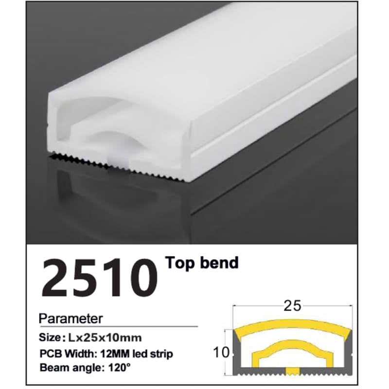 New Silicone LED Strip channel Top view 25*10mm 1 Silicone LED Strip channel Top view 25*10mm