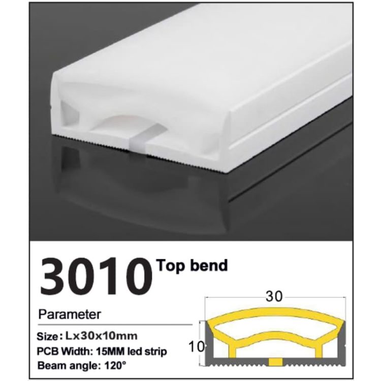 Silicone LED Strip channel - Top view 30*10mm