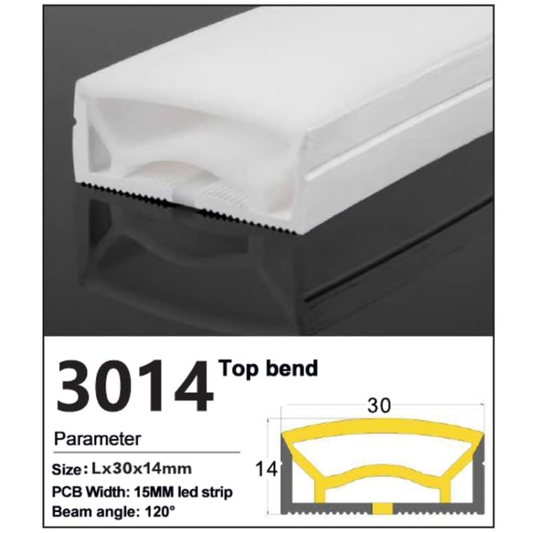 Silicone LED Strip channel - Top view 30*14mm
