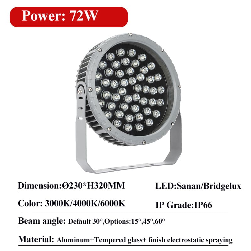 New Landscape Round LED Spotlight 72W Dia230mm 3 New Landscape Round LED Spotlight 72W Dia230mm - Image 3